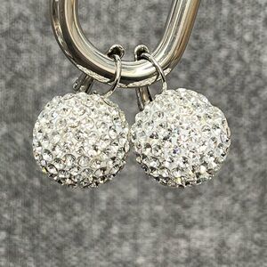 Crystal Sphere Shaped Lever Back Earrings